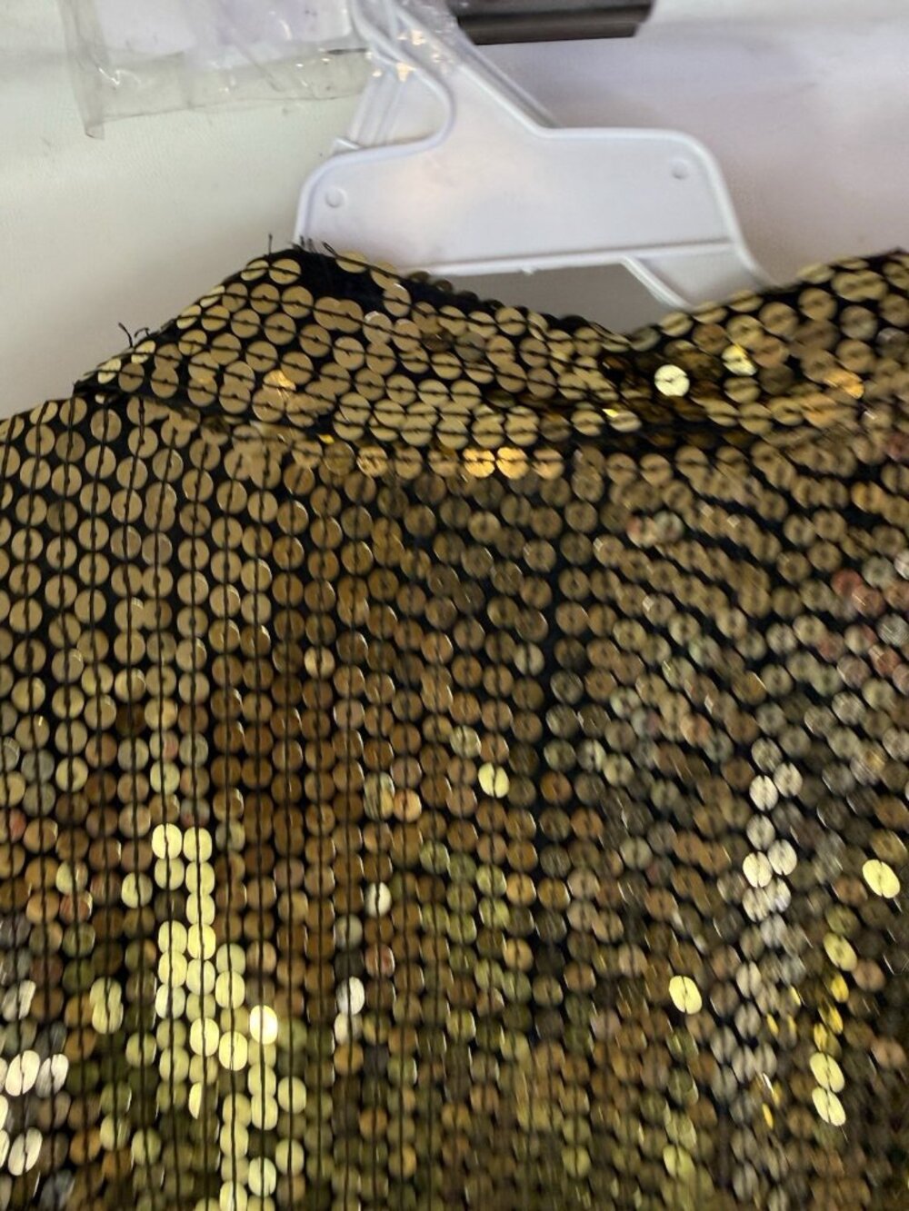 Vintage 80s Disco Gatsby Embellished Blazer Jacket Gold Silk Baggy - Picture 10 of 13